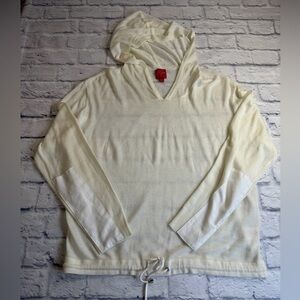 Anthropologie John + Jenn Cream Hooded Lightweight Sweater. Size Large.